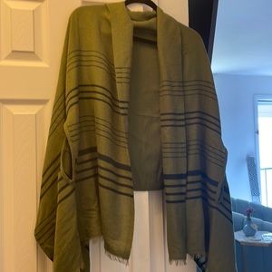 J. Crew Cape Scarf- green/blue one size great condition
